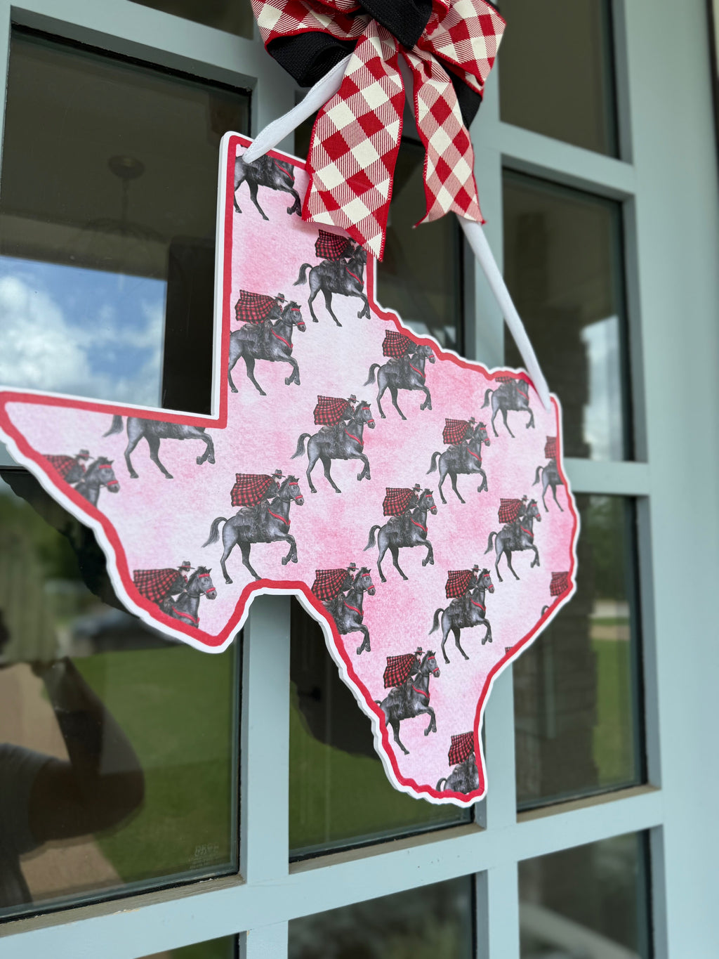 Red & Black Rider Printed Door Hanger