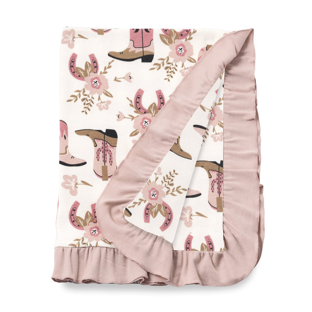Western Cowgirl Boots Soft Baby Cotton Stroller Blanket