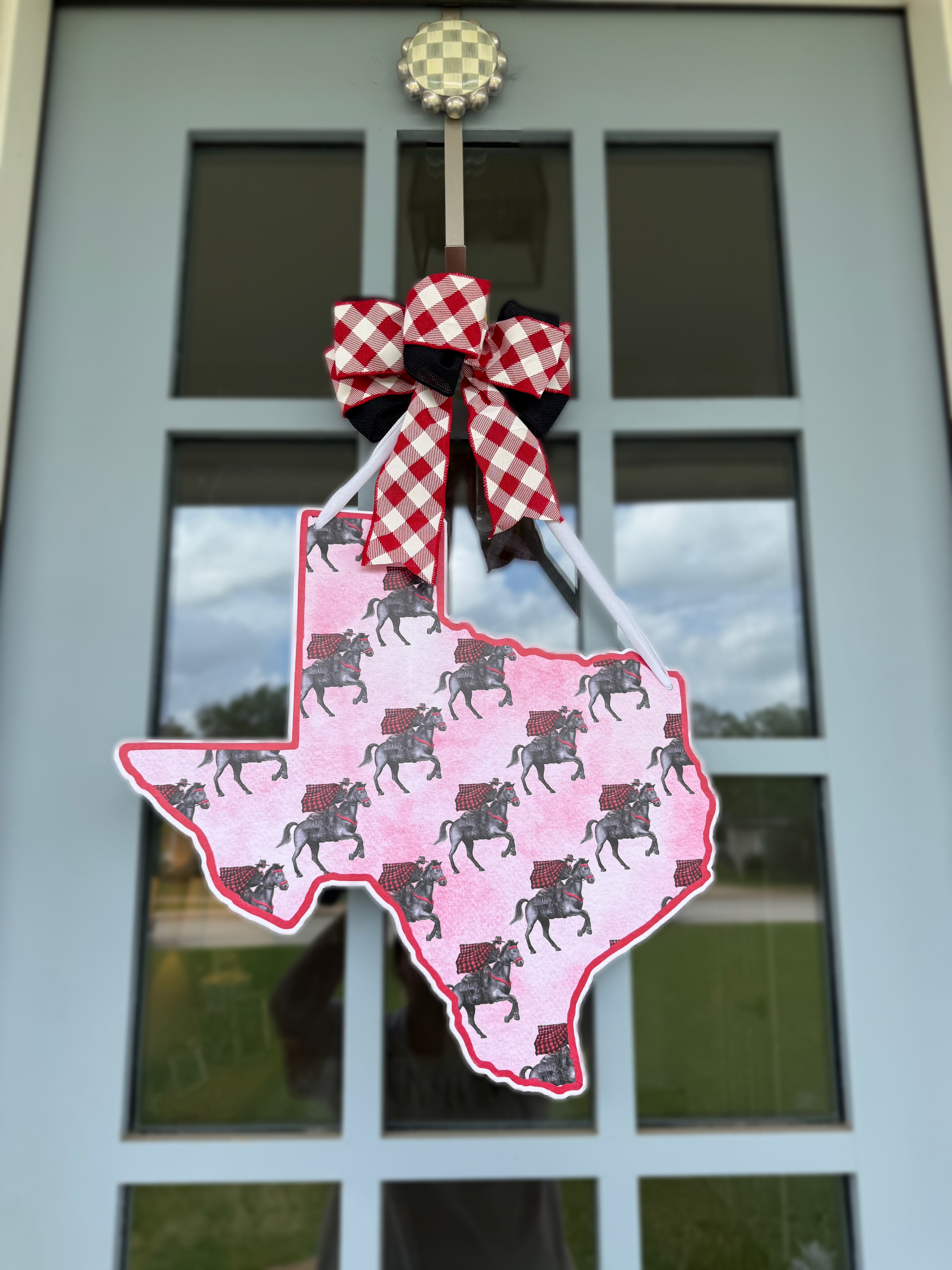 Red & Black Rider Printed Door Hanger