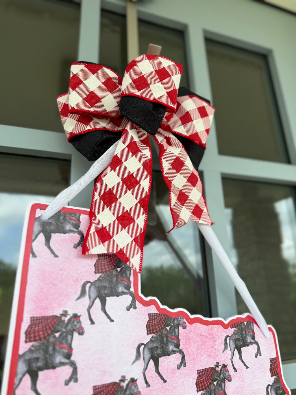 Red & Black Rider Printed Door Hanger