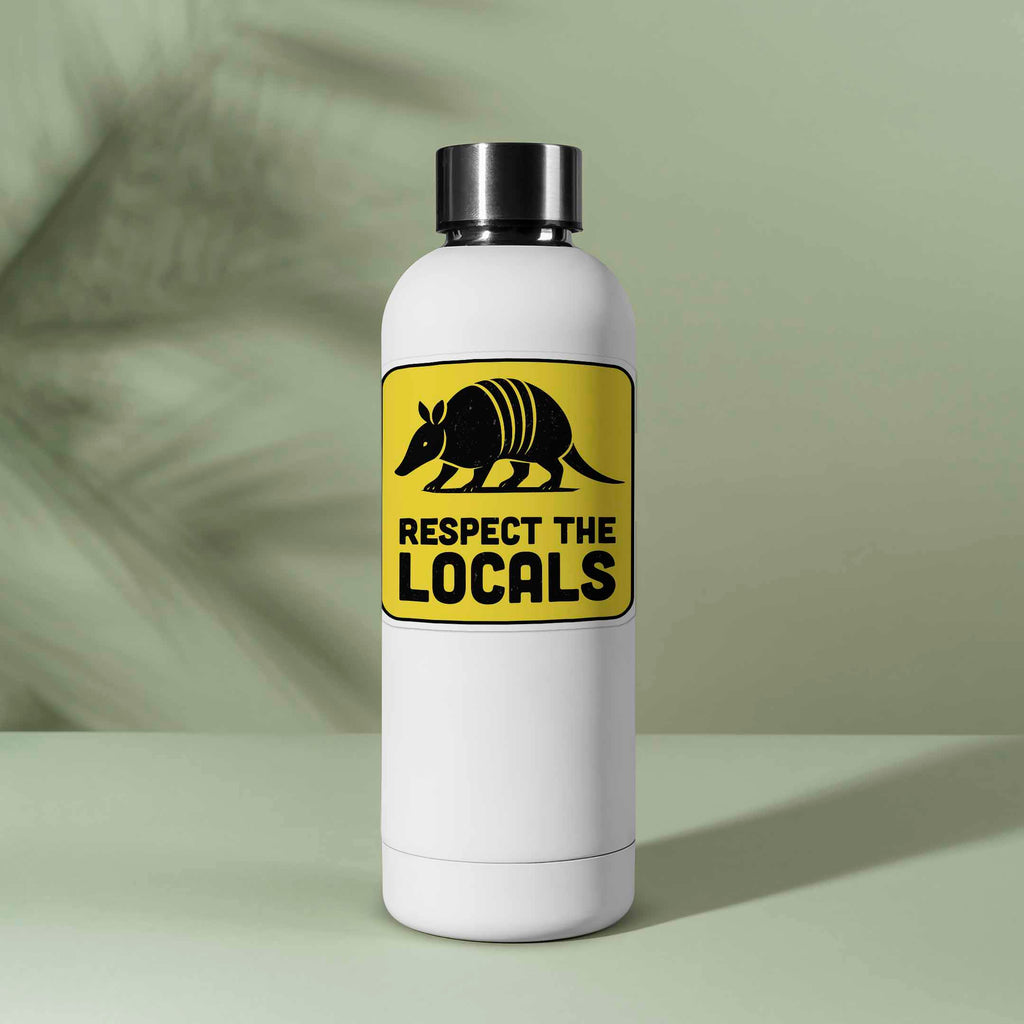 Respect the Locals Armadillo Sticker - Funny Southern Animal Decal