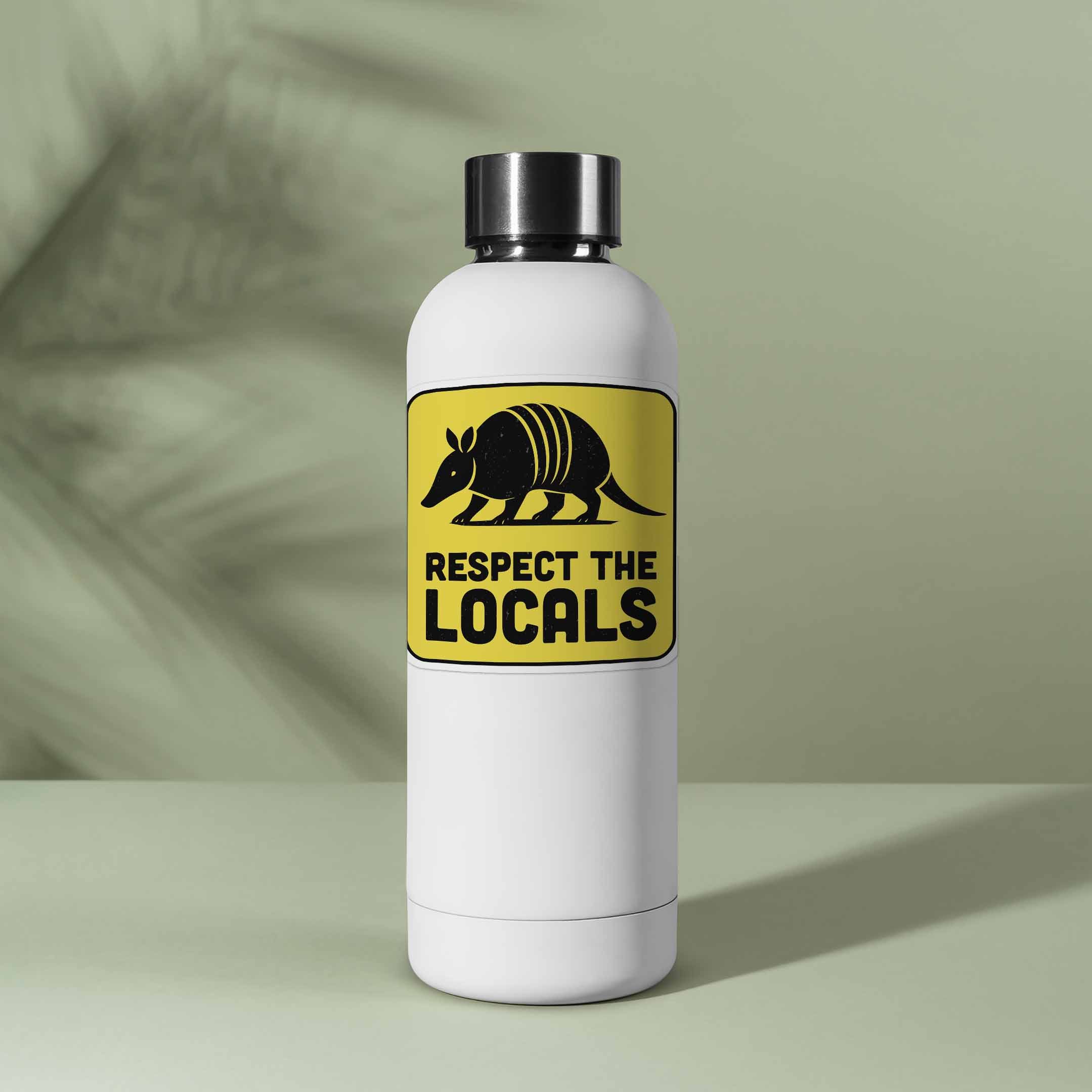 Respect the Locals Armadillo Sticker - Funny Southern Animal Decal