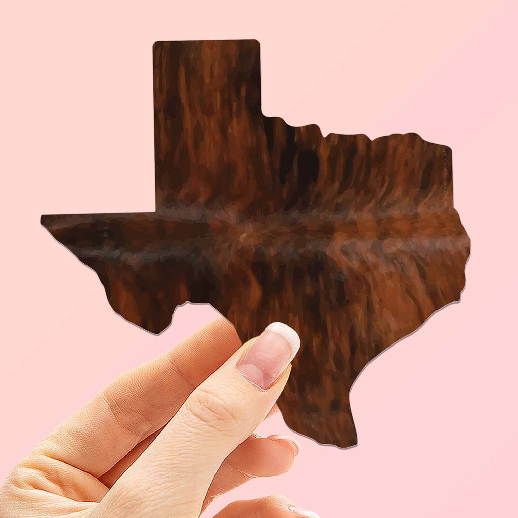 Texas Brindle Sticker - Cute TX Cowhide Decal