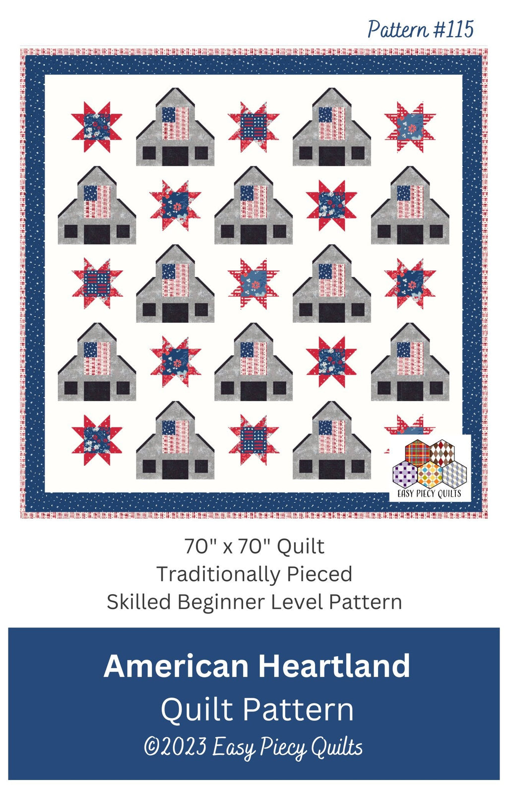American Heartland Quilt Pattern - PAPER PRINT VERSION